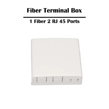 10 Peças/lote de Fibra Ótica Terminal Superfície de Dados de Caixa de Informação 1 Fibra 2 RJ-45 Portas de Rede Ethernet FTTH