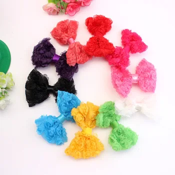 11mixed cores de Fita Hairbow Meninas pouco de cabelo clip superior Chiffon laço para bebê meninas Cabeça de acessórios