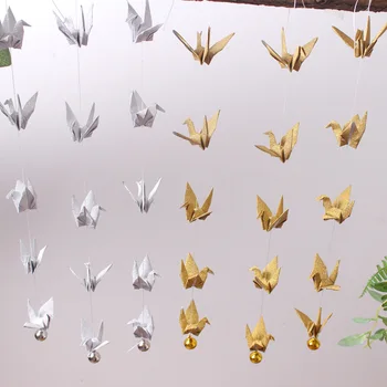 15cm Papel de Origami Guindaste Sorte Bell Cadeia Garland Artesanal de Aves Para o Casamento, Aniversário, chá de Bebê Festa pano de Fundo a Decoração Home