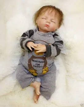 18inch Realistas de Silicone Recém-nascido Menino Brinquedo do Bebê de Silicone Macio de Vinil Recém-nascido de Toque Macio Presente Renascer Boneca Baby Doll Educacional