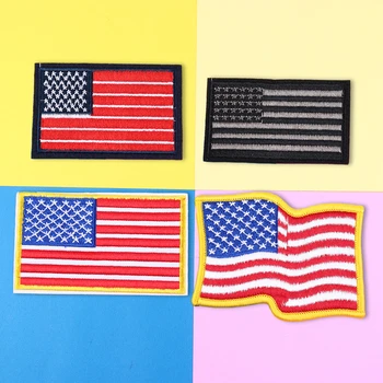 1PCS Bandeira série Patch para o Vestuário, Bordados Estados Unidos a Bandeira Remendos do Casaco Applique Braço Emblema acessórios de Vestuário