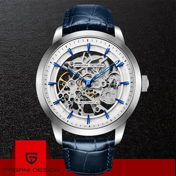 2019 PAGANI Marca de DESIGN de Moda Couro Ouro Homens do Relógio Mecânico Automático Esqueleto Impermeável Relógios Relógio Masculino Caixa