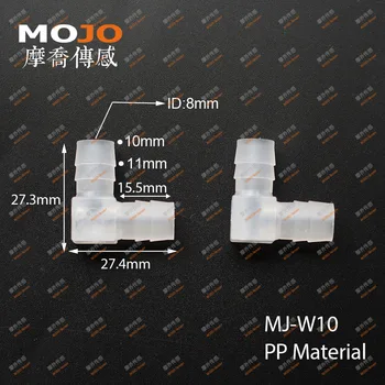 2020 (10pcs/lotes) MJ-W10 Cotovelo tipo de mangueira de plástico conectores de 10mm mangueira de encaixes de tubulação