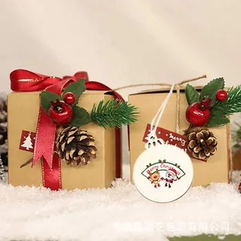 20pcs Ano Novo Enfeite de Natal de Madeira Pendurado Pingentes de Árvore de Natal Sino de Natal, Enfeites Para Casa Navidad Presente das Crianças