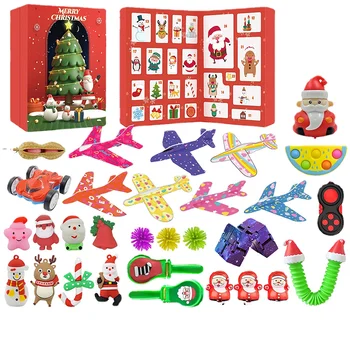 24Pcs/ Set de Natal Kawaii Cega Caixa de Brinquedo de Contagem regressiva, Calendário Fidget Cartoon Brinquedos de Diy Descompressão Festa de Crianças, Presente de Aniversário