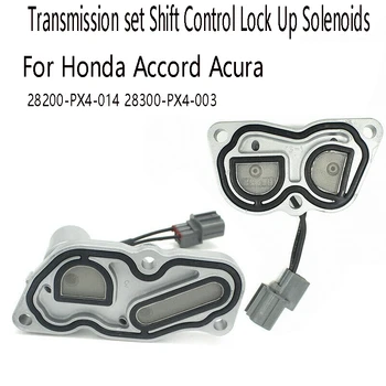 2PCS Conjunto de Transmissão de Controle de Mudança de Bloqueio Até Solenóides Terno Para o Honda Accord Acura 28200-PX4-014 28300-PX4-003