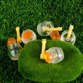 2Set Casa de bonecas em Miniatura de Simulação de Mel Vara Jar Modelo de Móveis de DIY Acessórios de Decoração Brinquedo