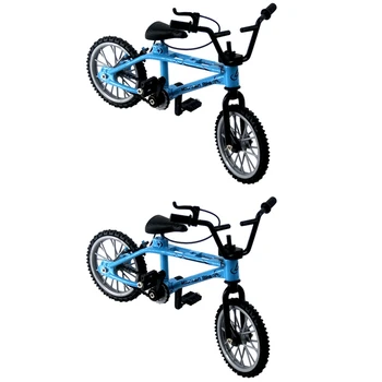 2X Liga Mini Bicicleta da Montanha de Bicicleta Modelo Para 1/10 RC Rastreador Axial SCX10 Traxxas TRX4 D90 Tamiya CC01 Decoração,Azul