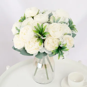 5 cabeças persa Rosa Artificial Flor Pequeno Buquê de Flores em Casa Sala de estar Decoração de Festa de Casamento Decoração da Flor do Fornecedor
