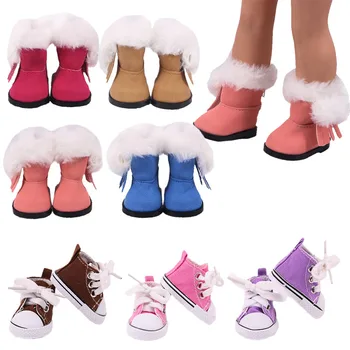 5 Cm Boneca Sapatos Botas de Neve Plmsolls Bebê Bonito Para a Menina de 14 polegadas América Moda Muticolor Diário Casual Acessórios de Pano