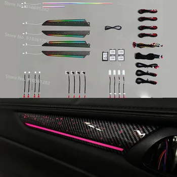 A Fibra de carbono Para Mazda CX-5 CX5 2017-2022 Controlo de Botão Decorativo Symphony Ambiente do DIODO emissor de Luz Ambiente Lâmpada Painel iluminado