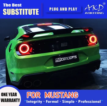 AKD Lâmpada de Cauda para o Ford Mustang, DIODO emissor de Luz da Cauda 2015-2021 Mustang Traseira de Neblina Freio Sinal de volta Acessórios Automotivos