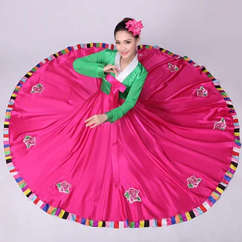 Alta Qualidade Multicolor Hanbok Coreano Tradicional Vestido Feminino Folclórica Coreana Palco De Dança, Traje Coreia Tradicional Festa A Fantasia