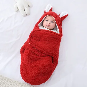 Bebê Coisas Cordeiro de Lã Saco de Dormir Engrossado Anti-choque Outono E Inverno Recém-nascido Swaddle Cobertores para Bebê Recém nascido