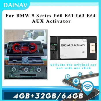 Carro Rádio AUX Ativador Para BMW Série 5 E60 E61 E63 E64 2006 2007 2008 2009 2010 Android De 10 de som do Carro Multimédia Player