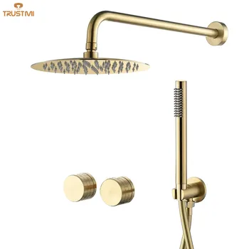 Casa-de-banho de Banheira, Faucet de Bronze do Desviador Misturador Toque em Definir Preto Chuva Cair Sistema de Válvula Kit de Mão 10