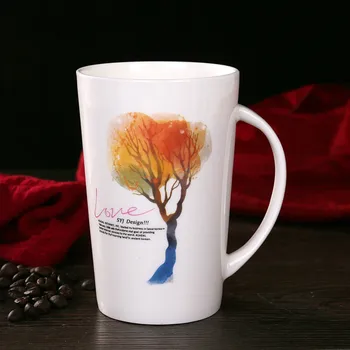 Criativo Caneca De Cerâmica Casal Copo De Água Copo De Café Colorida Árvore De Leite De Pequeno-Almoço Xícara De Porcelana De Ossos Cola Canecas