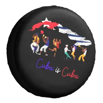 Cuba Bandeira Mapa Roda de Reposição de Pneus de Cobertura Caso o Saco do Malote para o Jipe Hummer Cubano de Música de Dança latina Veículo, Acessórios de 14