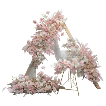 De casamento com flores artificiais linha rosa pequeno canto de flor proposta do partido de fundo, decoração, arranjo de flores