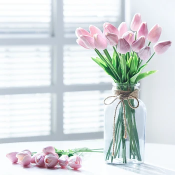 Decoração De Casa De Artificial Tulip Simulação De Flores De Natal, Festa De Casamento Ao Ar Livre Decoração Interior De Mesa, Enfeites Criativos
