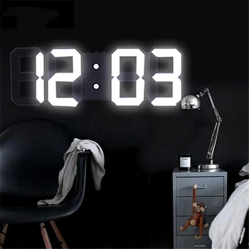 Dropshipping Casa Decoração Sala de estar em 3D LED Digital Relógio de Parede Display Eletrônico Tabela de Alarme de Relógio de Parede Decoração Home