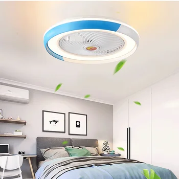Europeu de design criativo 50cm de controle remoto de ventilador lâmpada do Bluetooth inteligente ventilador de teto lâmpada moderna quarto lâmpada decorativa