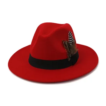 Fedoras homens chapéu fedora homens panamá tampa superior unisex chapéu cor Militar fedoras grande chapéu de aba igreja chapéu chapéu de festa