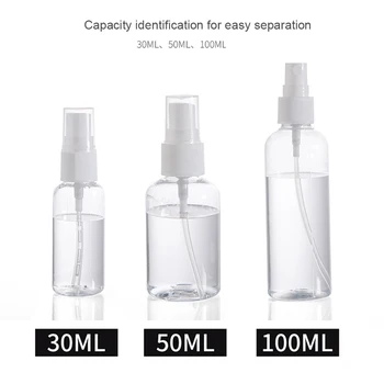 Garrafas reutilizáveis de Viagem de Plástico Transparente Perfume Vaporizador Vazio Pequena Garrafa Spray de 30/50/100ml Livre de Tóxicos Seguro Dropship