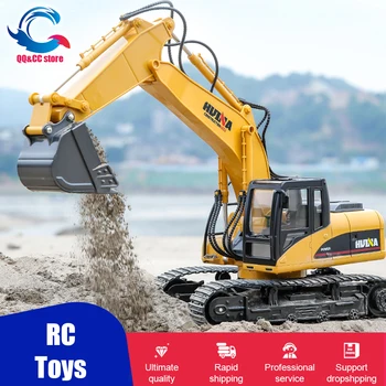 Huina RC Escavadeira 1550 1/14 Brinquedo de Controle Remoto Caminhão Escavadeira Carro Rastreadores de Trator Modelo de Engenharia do Veículo Brinquedos de Meninos Presente