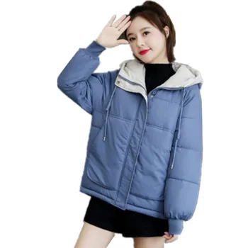 Inverno algodão revestimento das mulheres de moda doce de espessura curto com capuz algodão quente de roupas de mulheres coreano solta o pão de roupas de mulheres A54