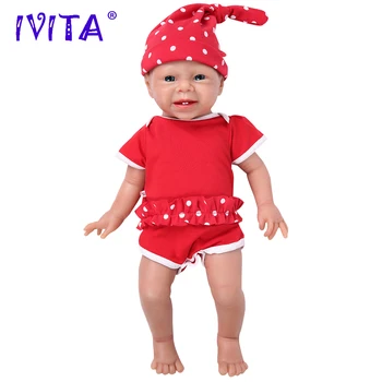 IVITA WG1516 48cm 3,4 kg Realista de Silicone Renascer Boneca Bebê Recém-nascido Menina Infantil Criança Realistas Pele Macia de Brinquedo de Alta Qualidade