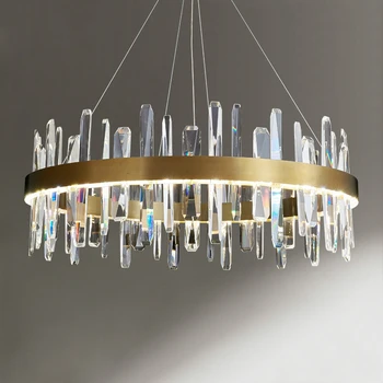 K9 de Cristal Luxo de LED Iluminação do Candelabro Pós-moderno 30W 40W 45W Hanging Lamp Para Jantar, Sala de estar, Decoração Lustres