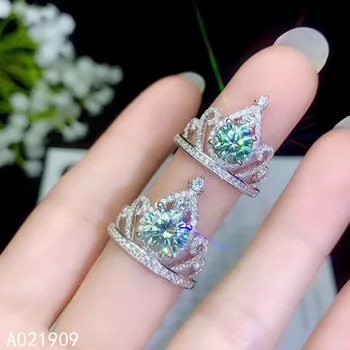 KJJEAXCMY Boutique Prata Esterlina da Jóia 925 Embutidos Coloridas Mosang Diamante Feminino Anel de Suporte de Detecção de Clássico