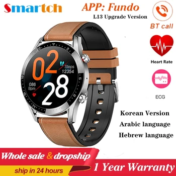 L13 Versão de Atualização Smart Watch GT05 Homens de Chamada Bluetooth ECG PPG Impermeável Pressão Arterial frequência Cardíaca de Fitness Tracker Smartwatch