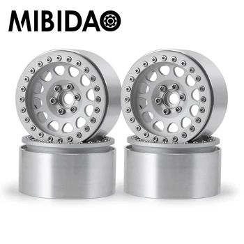 Mibidao 4 Pcs De 1,9 Polegadas de Metal Beadlock Jantes de Hubs para Axial SCX10 D90 TRX-4 RC 1/10 Rastreador de Carro RC Peças