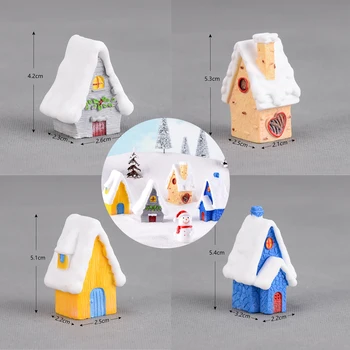 Miniatura Bonito Casa de Enfeites Para o Natal Decoração da Casa de Resina Colorida Doces Villa Festa Adorment Presente de Aniversário para Crianças
