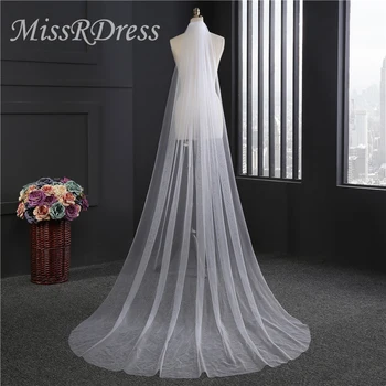 MissDress 3m de comprimento Véus de Casamento Macio Véu de Noiva, Com Um Pente Camadas de Tule de Véus De Noiva Acessórios JKm32
