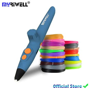Myriwell RP-200A DIY 3D Caneta,Carregamento USB Caneta de Impressão 3D,1,75 mm PCL Livre Filamento Criativo Brinquedo Presente Para Crianças de Design