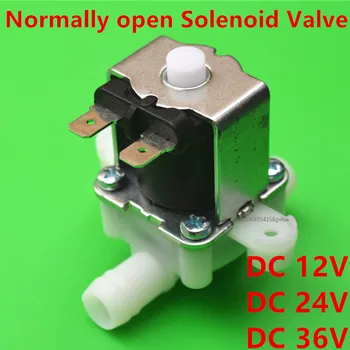 Normalmente aberto Elétrico Solenóide Válvula Magnética DC 12V a 24V, 36V de Entrada de Água, chave de Fluxo de água dispenser de Controlador de Distribuidor