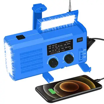 Portátil Solar da Emergência Manivela de Rádio 4000mAh do Banco do Poder de Cranker Lanterna alarme do SOS, Alarme Acampamento de Sobrevivência AM/FM/NOAA Rádio