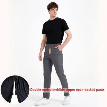 Sexo Calças Invisíveis Abrir Virilha Calças de Outono Reta Perna de Calça Casual Soltas ao ar livre Conveniente Wc Rápida Calças de vestuário masculino
