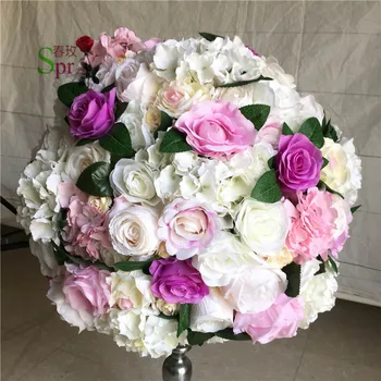SPR NOVO!!Frete grátis 10pcs/lot cor da mistura de casamento estrada levar lavanda, flor artificial bola tabela do casamento de flor central