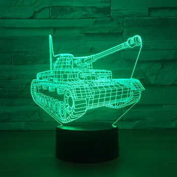 Tanque de Modelagem 3d Luzes 7Color Toque de Controle Remoto de Luz Noite Adorável 7 de alteração de cor 3D Lâmpada decorações de Natal presente