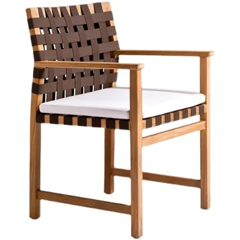 Teca E Correias Material Moderno E Luxuoso Em Madeira Cadeira De Jantar Com Almofadas Impermeáveis