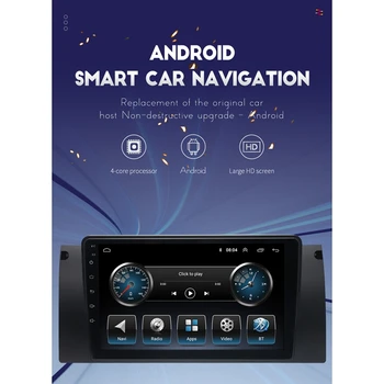 Um Andróide de 9 Polegadas 1+16G Carro GPS de Navegação Multimédia Player Bluetooth Autoradio de som do Carro do Jogador Para BMW E39 E53 X5
