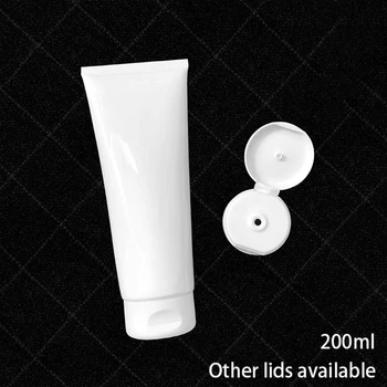 Vazio 200ml Garrafa 7oz de Plástico Branco Cosméticos Tubo de Shampoo Condicionador, Loção Creme de Embalagem Recipiente Frete Grátis