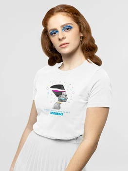 Yeskuni Moda Rainha T-Shirts Mulheres T-Shirts De Arte Moderno Roupas De Verão 2022 Manga Curta Europa Família Look Casual Branco Tops